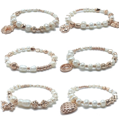 Rose golden white pearl